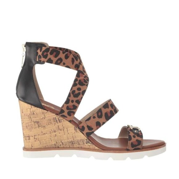 NIB G by GUESS GBG LOS ANGELES Women 8 ROXAN Wedge Heel Cheetah Leopard Sandals - Picture 6 of 8